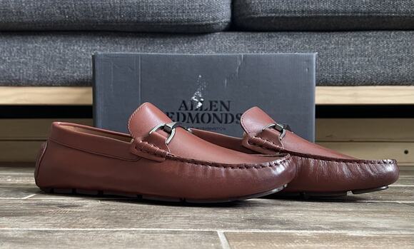 $425 NIB Allen Edmonds Bit Loafers Brown Leather Driving Moccasin Shoes 8 D